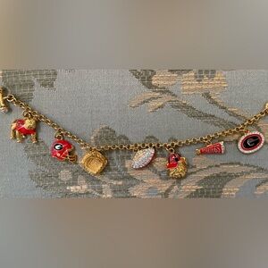 Danbury Mint Gold with Crystals University of Georgia Bracelet